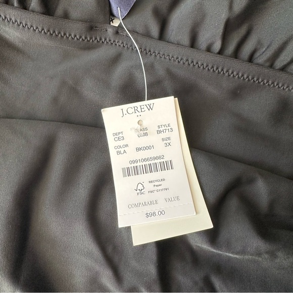 NWT J Crew V Neck Ruched One Piece Swimsuit Black Plus Size 3X - Picture 5 of 9